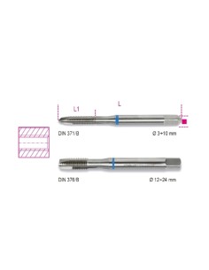 Machos roscado máquina agujeros pasantes HSS Beta 433