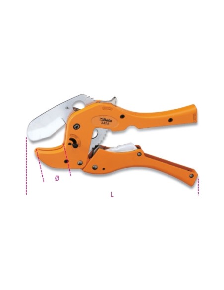 Cortatubos de trinquete para tubos de plástico  Beta Tools 342A