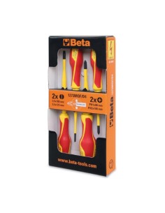 Juego de 4 destornilladores slim, aislados, modelo 1273MQF/D4 – Beta