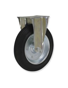 Ruedas EG  Acero estampado y goma negra para absorción de impactos