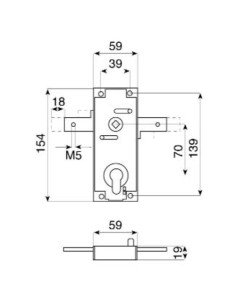 Cerradura para Puerta Basculante Galvanizada 2