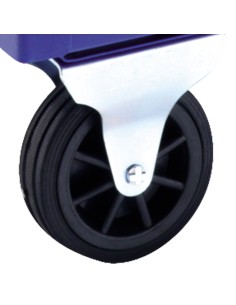 Rueda fija 4x1.5 (10x3.8cm) con eje y pletina para carros ALYCO