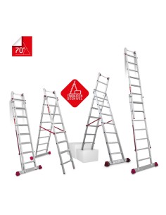 Escalera EN1400 2 tramos peldaño cómodo 