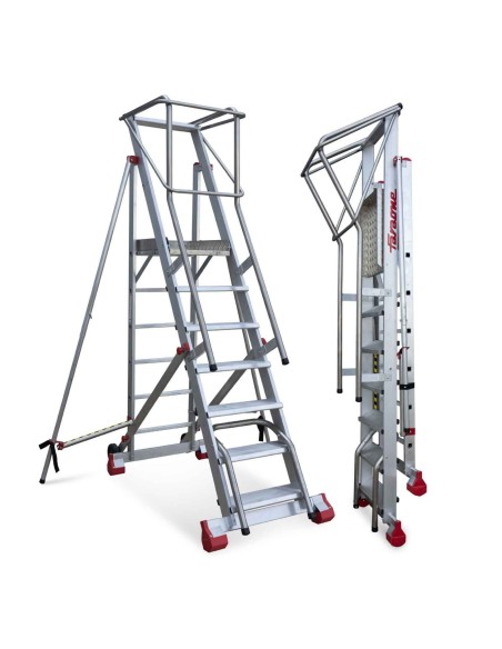 Escalera SMT almacén con ruedas 